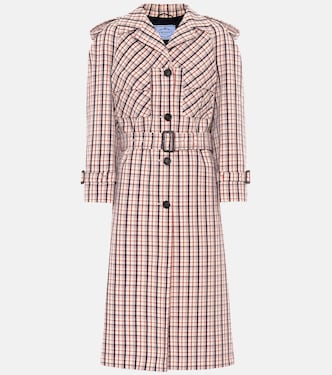 Checked virgin wool coat | Prada