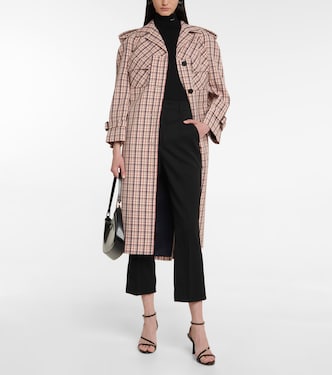 Checked virgin wool coat | Prada