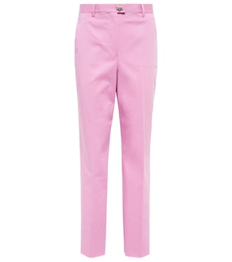 Cotton mid-rise slim pants | Ferragamo