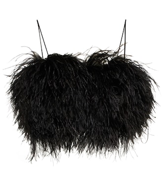 Feather-embellished crop top | David Koma