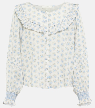 Goldie ruffled floral blouse | LoveShackFancy