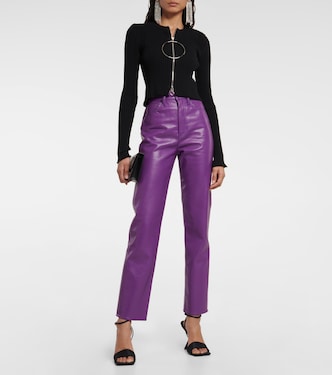 Pantalon 90s Pinch à taille haute en cuir synthétique | Agolde