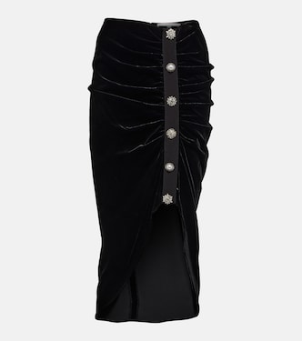 Vestido midi Ari de terciopelo adornado | Veronica Beard