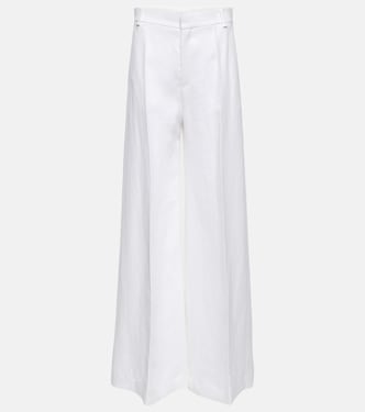 Pantalon ample à taille haute en lin et coton | Chloé