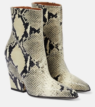 Jane snake-print leather ankle boots | Paris Texas