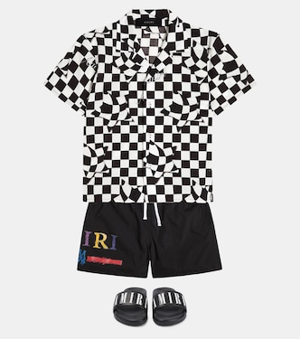 Camicia da bowling in cotone a quadri | Amiri Kids