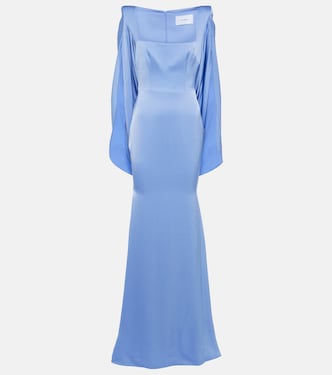 Caped crêpe satin gown | Alex Perry