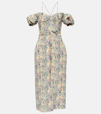 Vestido midi sin tirantes fruncido | Markarian