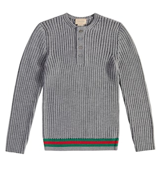 Pull Web Stripe en laine | Gucci Kids