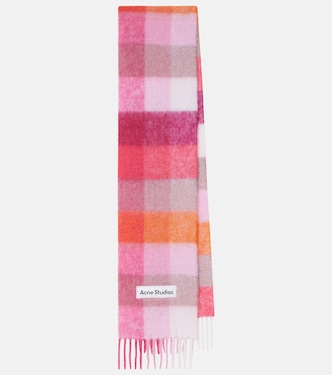 Sciarpa in misto lana a quadri con logo | Acne Studios