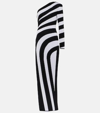 Asymmetric striped gown | Balmain