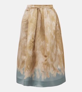 High-Rise-Midirock aus Satin | Dries Van Noten