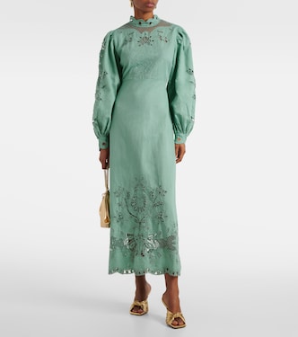 Midikleid aus Leinen und Baumwolle | Farm Rio