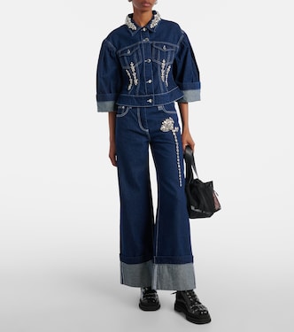 Jeansjacke Turbo mit Kristallen | Simone Rocha