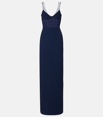 Tulle-trimmed bustier dress | David Koma