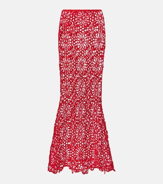Obie cotton-blend crochet maxi skirt | Norma Kamali