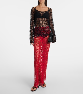 Obie cotton-blend crochet maxi skirt | Norma Kamali