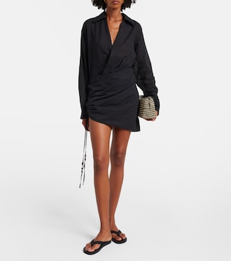 Azura ruched cotton wrap dress | SIR