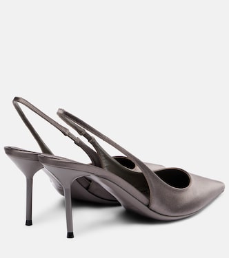 Lidia 70 satin slingback pumps | Paris Texas
