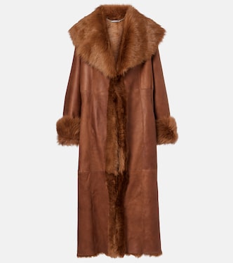 Marlene shearling-lined suede coat | Nour Hammour