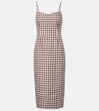 Sadie gingham linen midi dress | Posse