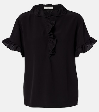 Ruffled silk crêpe de chine top | Chloé