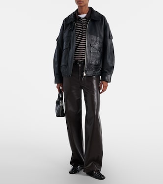 Striped oversized cotton-blend polo shirt | Rotate