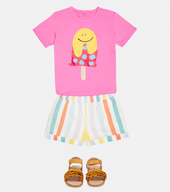 Shorts de lino y algodón a rayas | Stella McCartney Kids