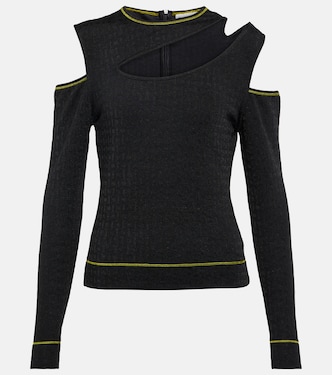 Cutout jacquard jersey top | Ganni
