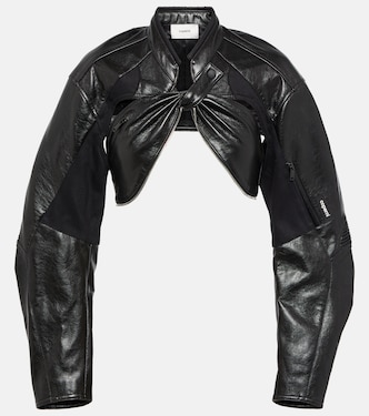 Cutout faux leather biker jacket | Coperni