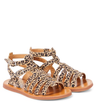 Plagette Gladiator leopard-print sandals  | Pom d'Api