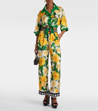Camicia in seta con stampa floreale | Dolce&Gabbana