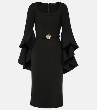 Abito midi in misto lana con balze | Oscar de la Renta