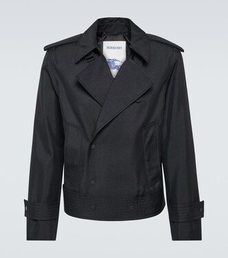Cropped silk-blend trench coat | Burberry