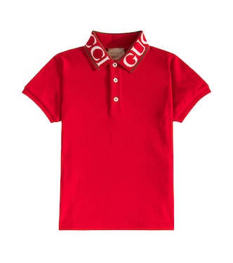 Logo cotton-blend piqué polo shirt | Gucci Kids