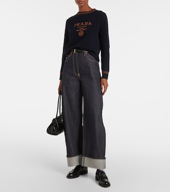 Mocassins en cuir à logo | Prada