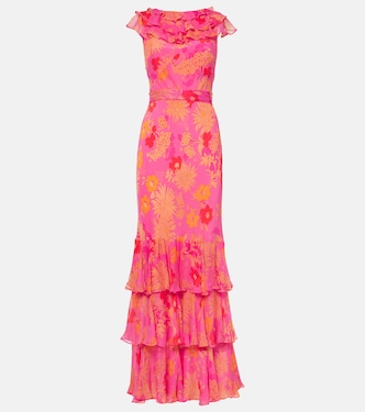Rio floral ruffled silk maxi dress | Rixo