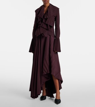 Plissé asymmetric maxi skirt | McQueen