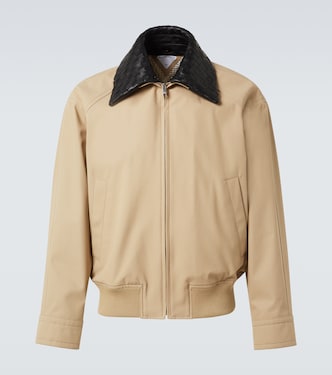 Intrecciato leather-trimmed twill blouson | Bottega Veneta