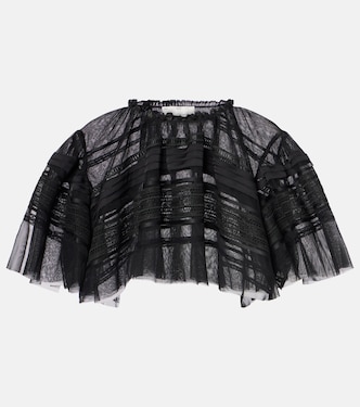Cropped-Top aus Mesh mit Spitze | Xu Zhi