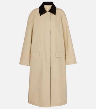 Corduroy-trimmed cotton gabardine coat | Toteme