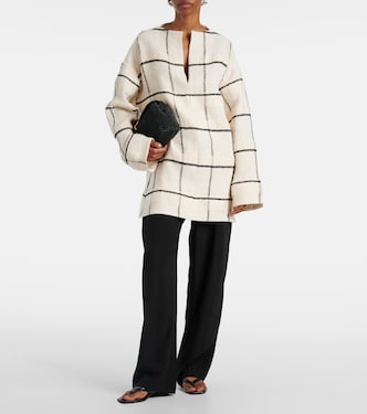 Checked cotton and linen-blend canvas tunic | Toteme