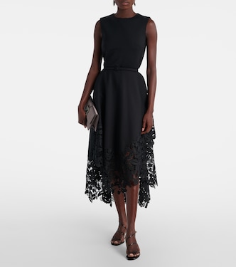 Wool-blend and lace cocktail dress | Oscar de la Renta