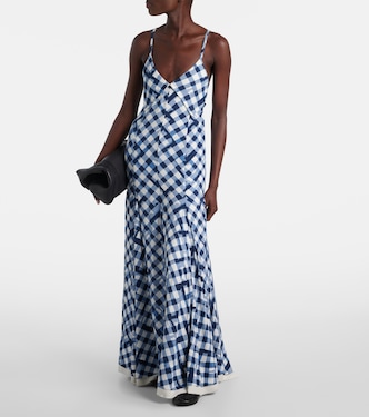 June checked crêpe de chine maxi dress | Proenza Schouler