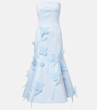 Floral-appliqué strapless gown | Rotate