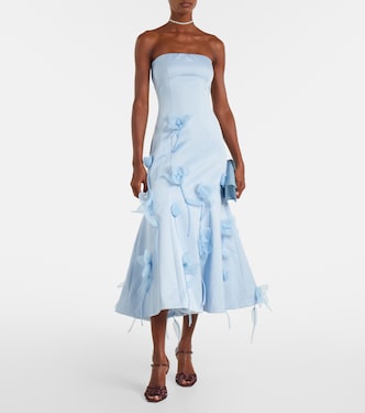 Floral-appliqué strapless gown | Rotate