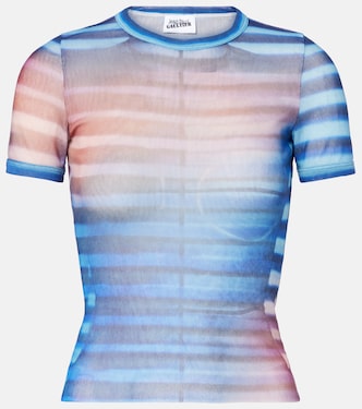 Printed striped mesh T-shirt | Jean Paul Gaultier