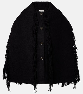 Fringed scarf-detail wool-blend jacket | Toteme