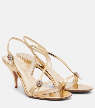 Sibilla 70 metallic leather sandals | Ferragamo