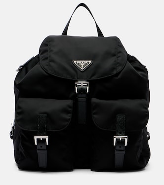 Re-Nylon Medium leather-trimmed backpack | Prada